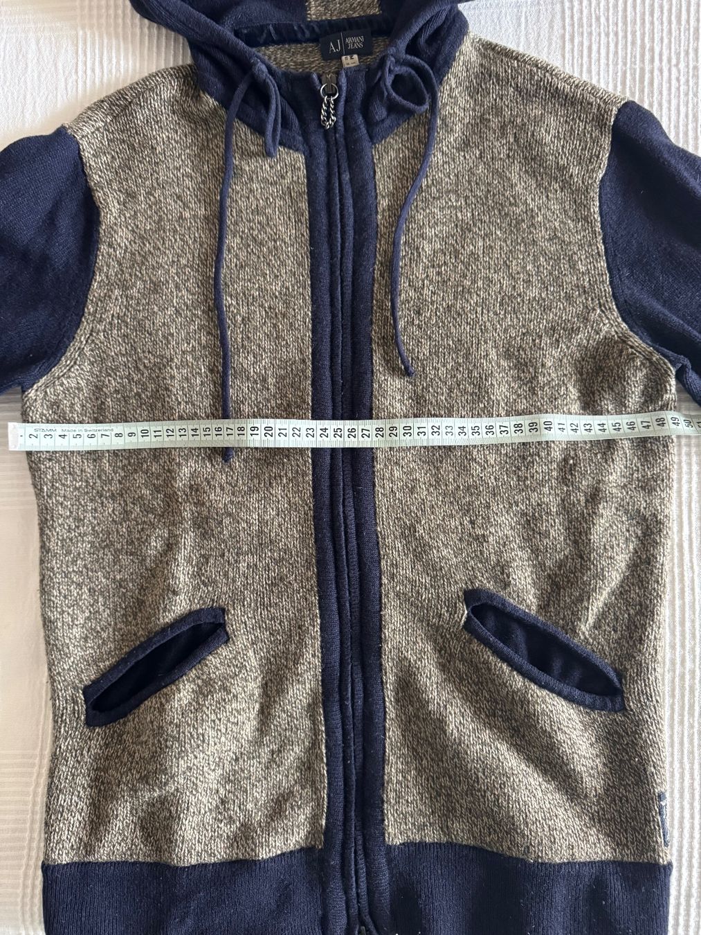 Armani Giacche: Armani Jeans gestrickte Jacke Grösse M – Usato da Trélex venduto da stripedthrift 6