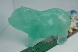 Fluorit   Grün  Glücks  Schwein  10cm