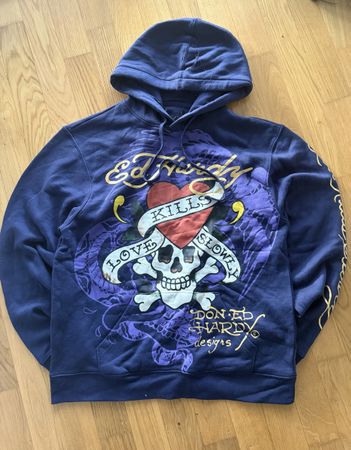Pull Ed Hardy bleu marine taille M