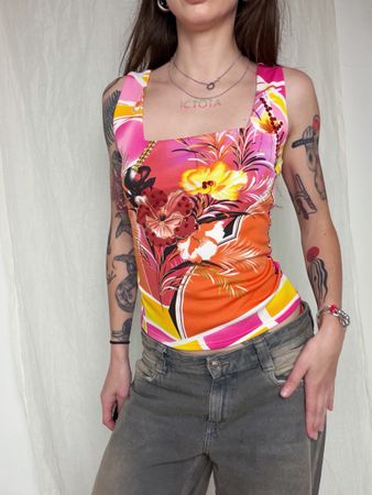 BIAGGINI Floral Print Tank Top Size 40