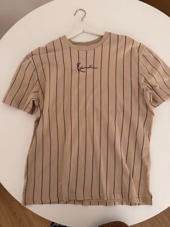 KARL KANI T-Shirt beige gestreift Grösse S neu