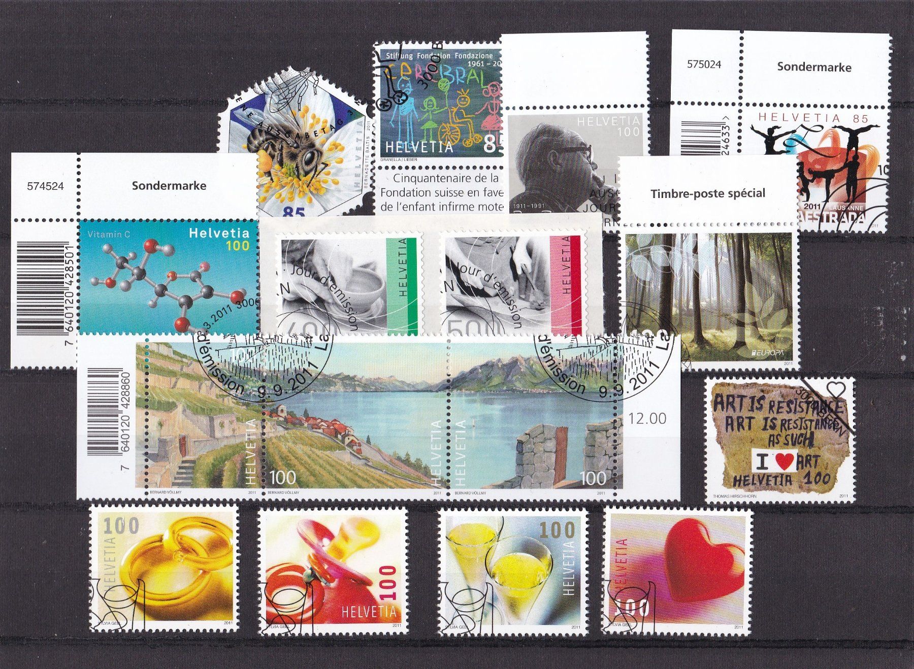 Tutti i francobolli: CH Briefmarken Lot 2010 & 2011, ET – Usato da Münchwilen AG venduto da Nesar 4