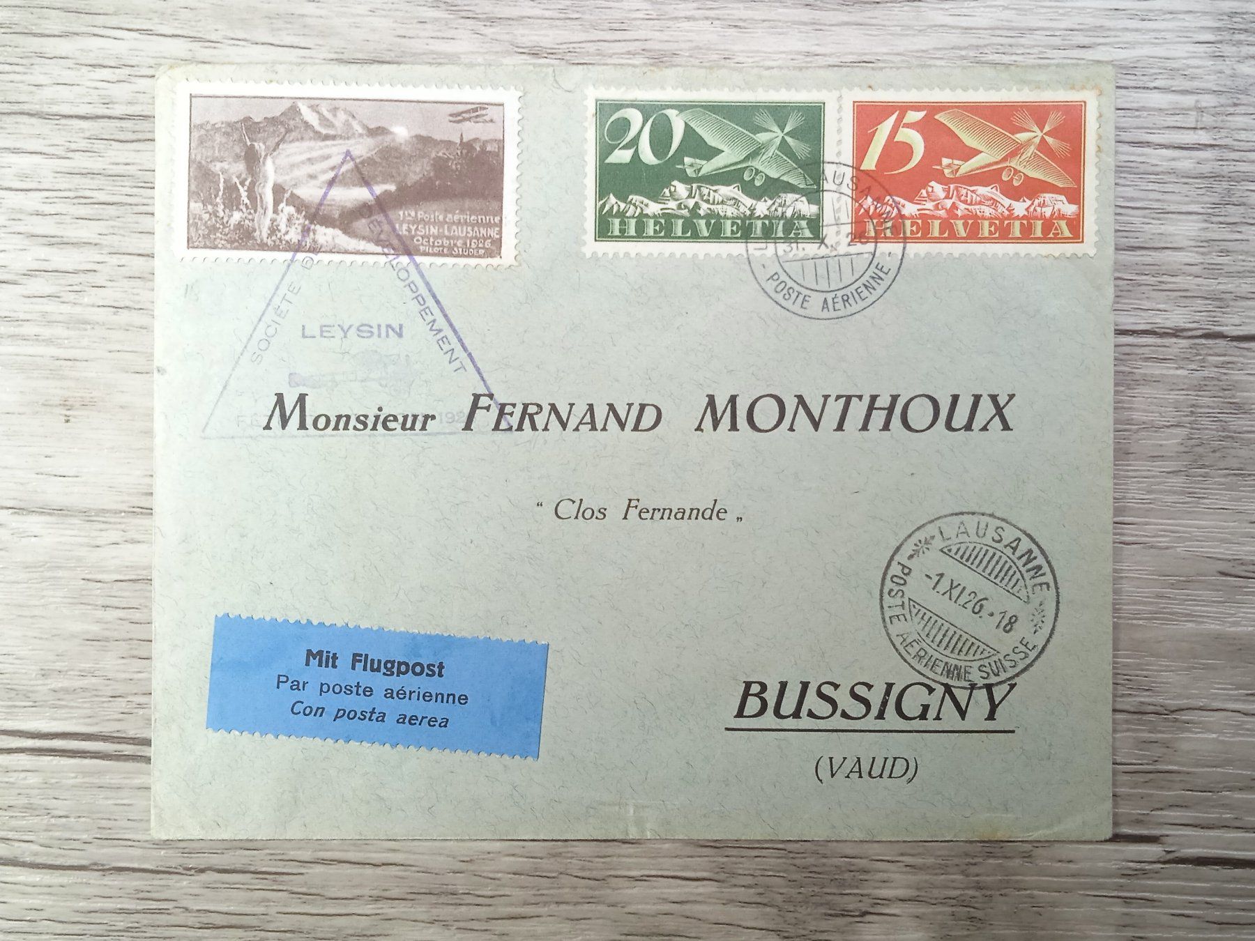 Tous les timbres: TR52 Enveloppe + Timbre Suisse 1926 – D'occasion à Cousset par Patrick_Collections