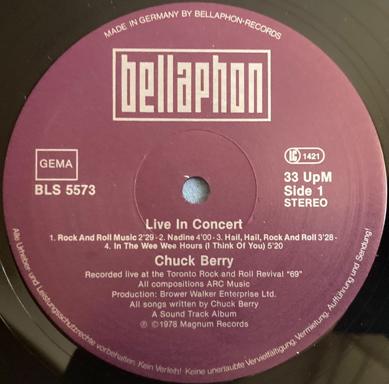 Dischi in vinile: CHUCK BERRY - LIVE IN CONCERT – Usato da Poliez-Pittet venduto da Newtown-Records 2