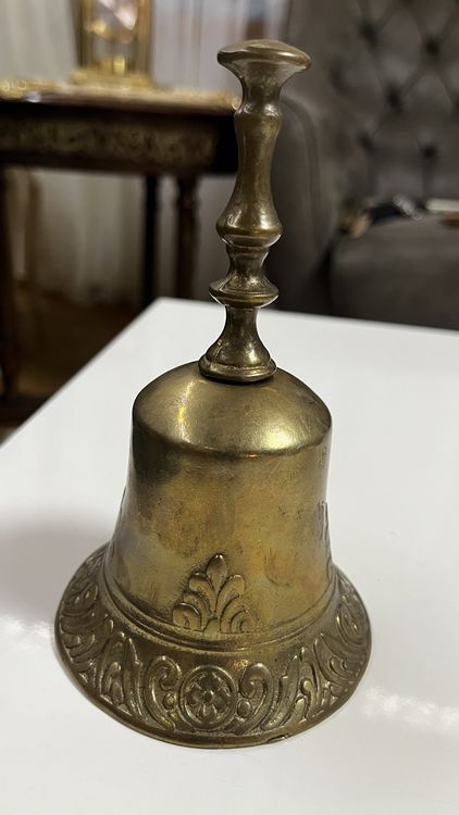 Alnicov Handglocke Vintage - Metall Rufglocke Silber 11,5cm