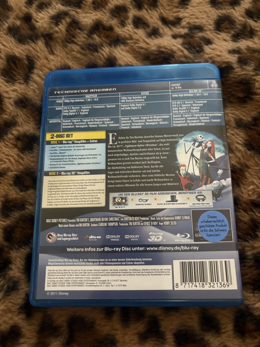Alle DVDs: Nightmare Before Christmas 3D Blu-ray + Blu-ray (2-Disc Set) – Gebraucht aus Winterthur von nik_pr58 3