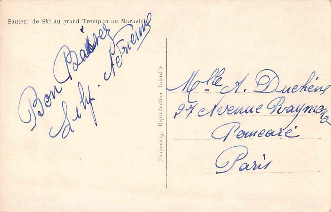 Cartoline postali: Schöne alte Postkarte MARKSTEIN Skispringen – Usato da Winterthur venduto da SchatzchischtliWinti 1
