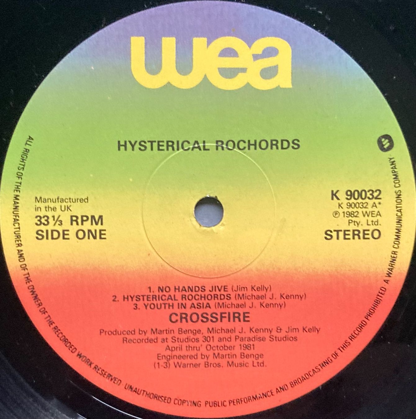 Dischi in vinile: CROSSFIRE - HYSTERICAL ROCHORDS – Usato da Poliez-Pittet venduto da Newtown-Records 2