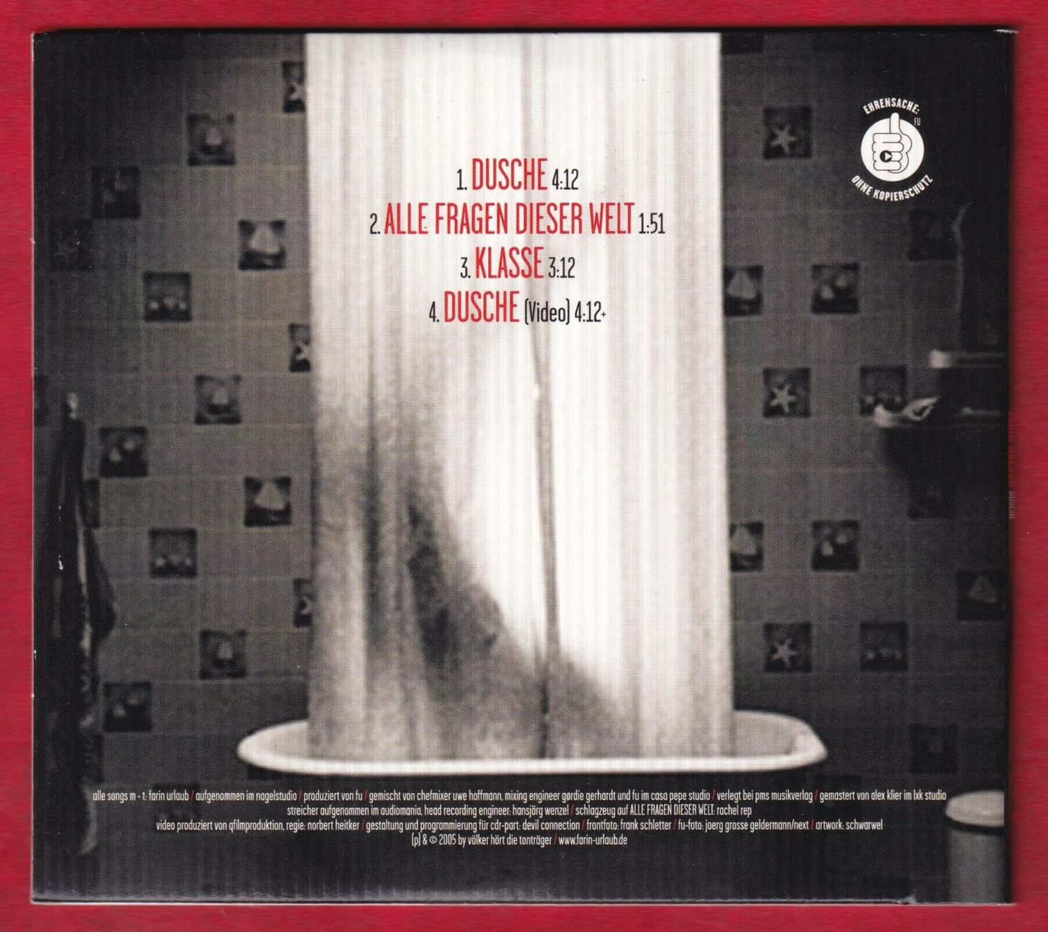 CD: Farin Urlaub - Dusche (CD-Maxi-Single) – Usato da Zürich venduto da Pfluftl2000 1