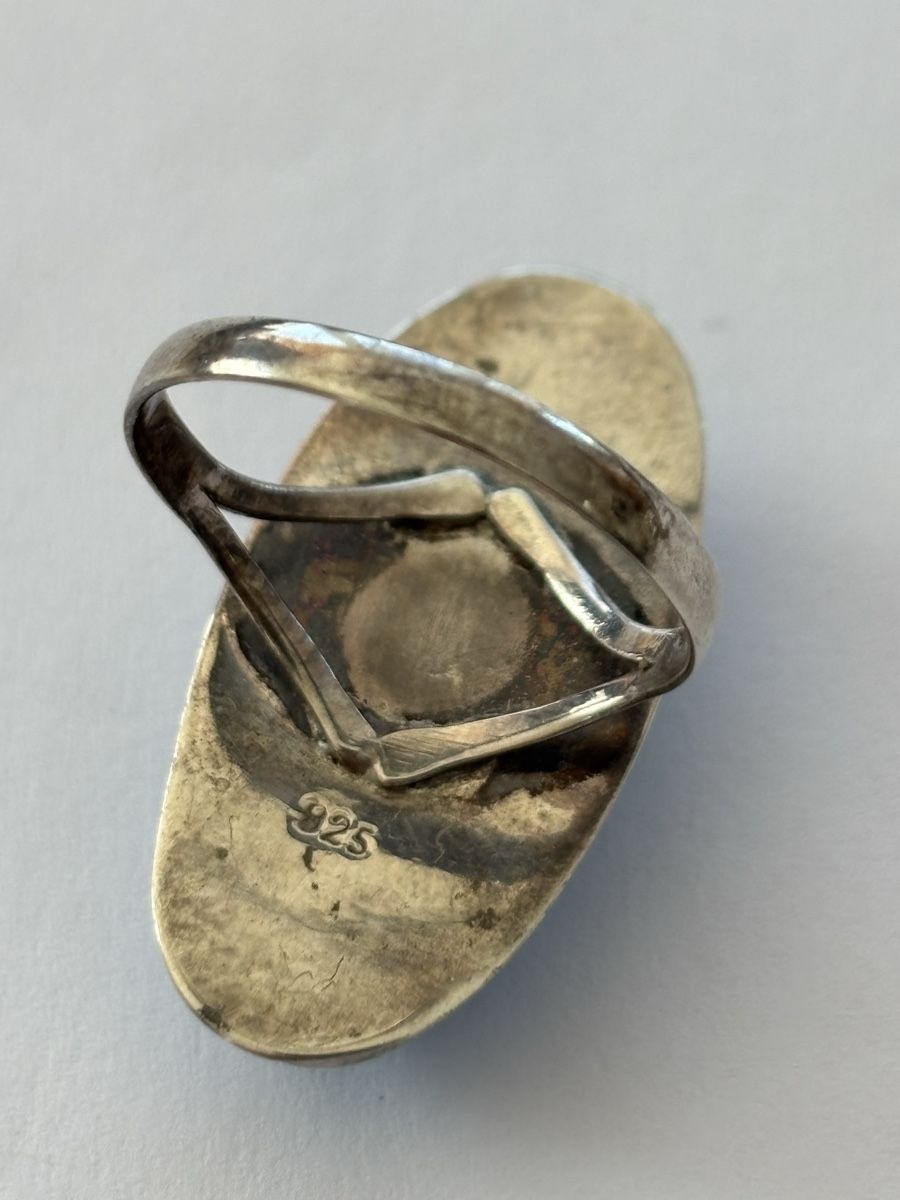 Anelli: Ring Silber 925 mit grossem blauem Stein ovaler Form – Usato da Langnau am Albis venduto da flusspflege 4