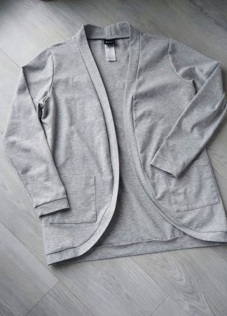 MUDAU  Arbeits-Cardigan Jerseyjacke,  Gr.M,  hellgrau,