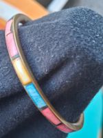 Vintage Messing & Perlmut Armreif Chunky Bangle Gr. M-L