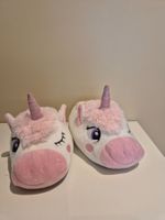 Einhorn Hausschuhe Plüsch weiss rosa Gr. 27