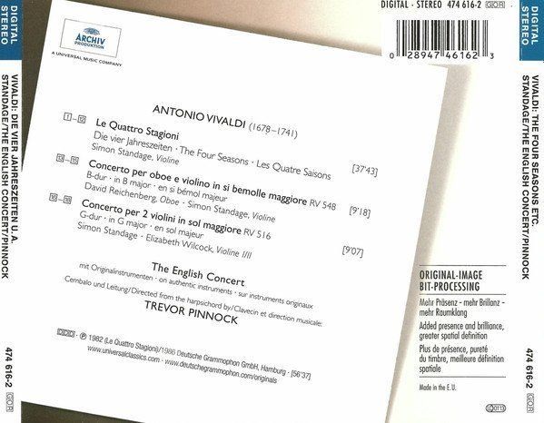 CD: Trevor Pinnock, Simon Standage, Anthony Pleeth, Richard Webb – Usato da Engelberg venduto da margol 1