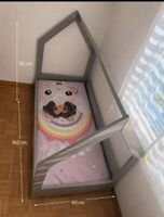 Letto a casetta per bambini 160x80 cm colore grigio