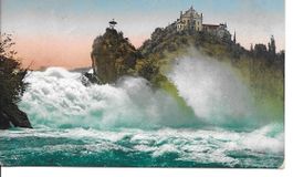 Alte Postkarte Rheinfall mit Schloss Laufen