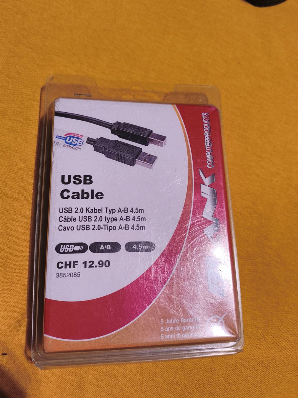 Câbles: USB 2.0 Kabel Typ A-B 4.5m neu – D'occasion à Zürich par Finale7 2