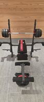Weight Bench with Barbell and Weights good condition