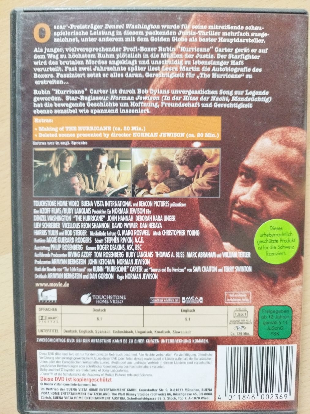 Tutti i DVDs: DVD: Hurricane mit Denzel Washington – Usato da Rhäzüns venduto da Badihuelsa 1