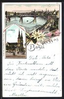 Litho Basel, Cathedrale, Uferstrasse mit