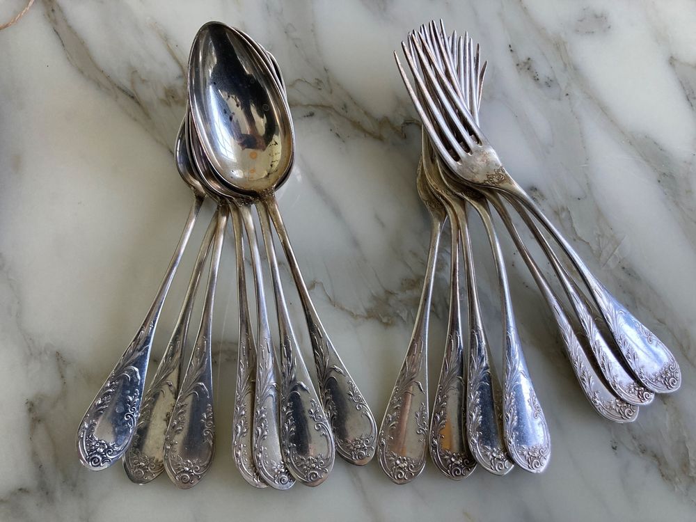 Set of 7 silver spoon and fork Kaufen auf Ricardo