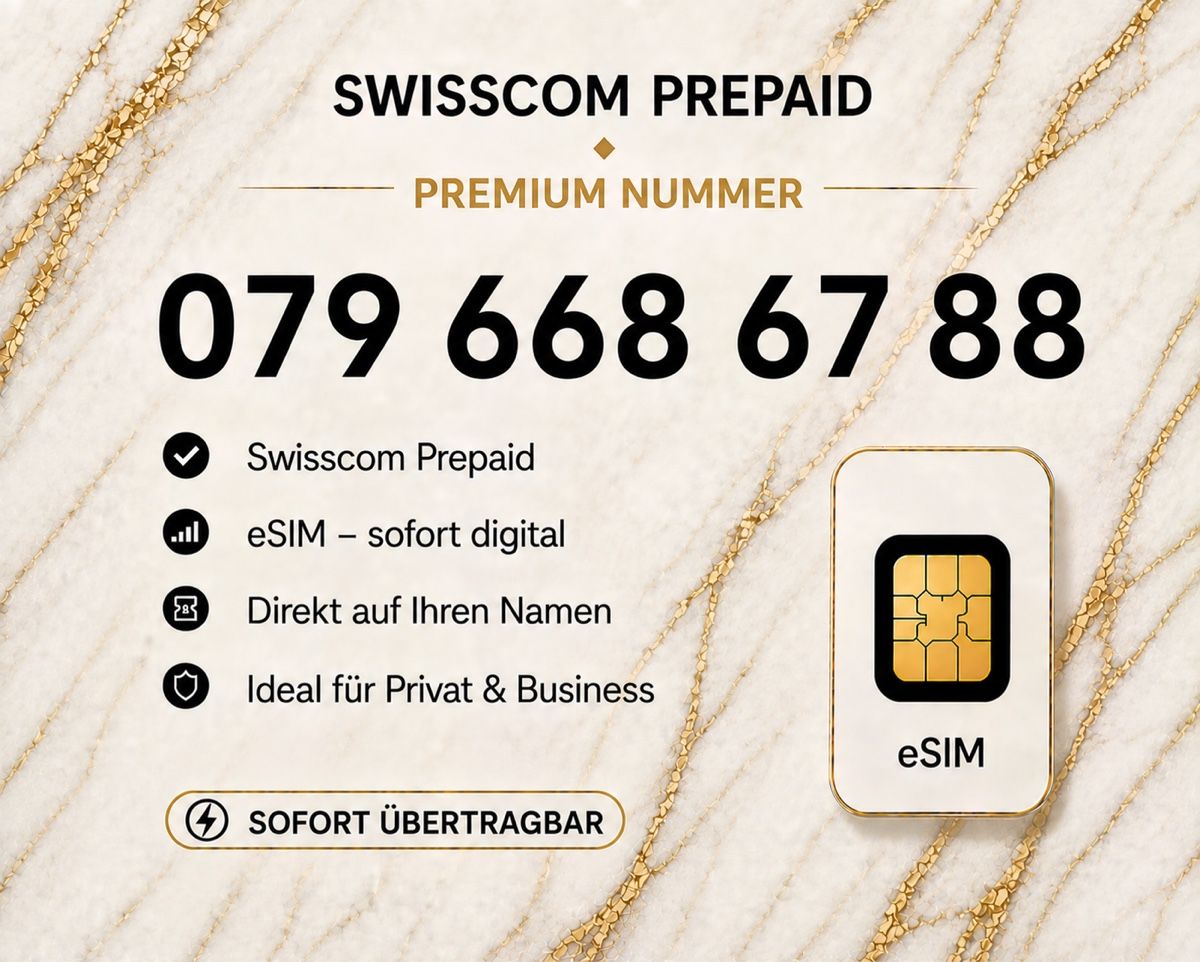 Swisscom PrePaid-Karten: Swisscom Prepaid Premium Nummer – Neu und originalverpackt aus Rotkreuz von 079shop