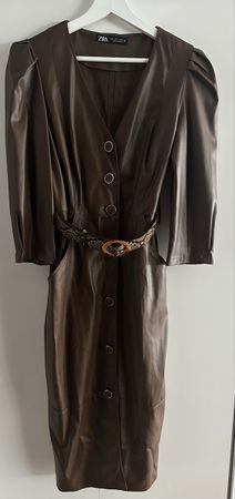 Zara vegan leather dress