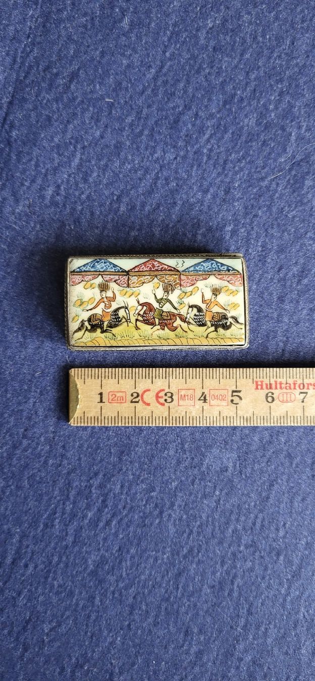 Zuckerdosen: Antike Silberdose 900 mit Emaille-Deckel – handbemalt – Gebraucht aus Brugg AG von Leona90 3