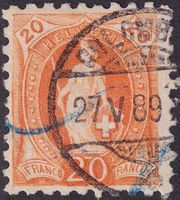 Stehende Helvetia: 66B (grob gezähnt) von COLOMBIER; 160.-+
