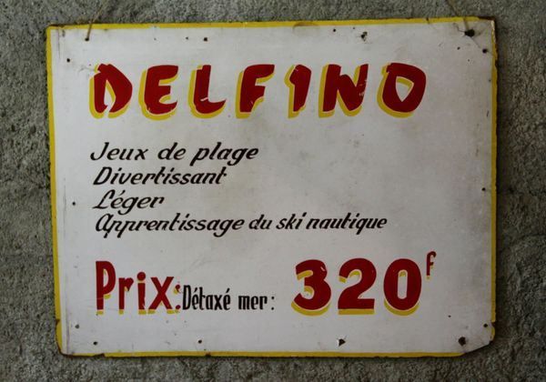 Insegne: "Jeu de plage" Strandschild  Presspappe – Usato da Birrwil venduto da brandschatz_birrwil 2