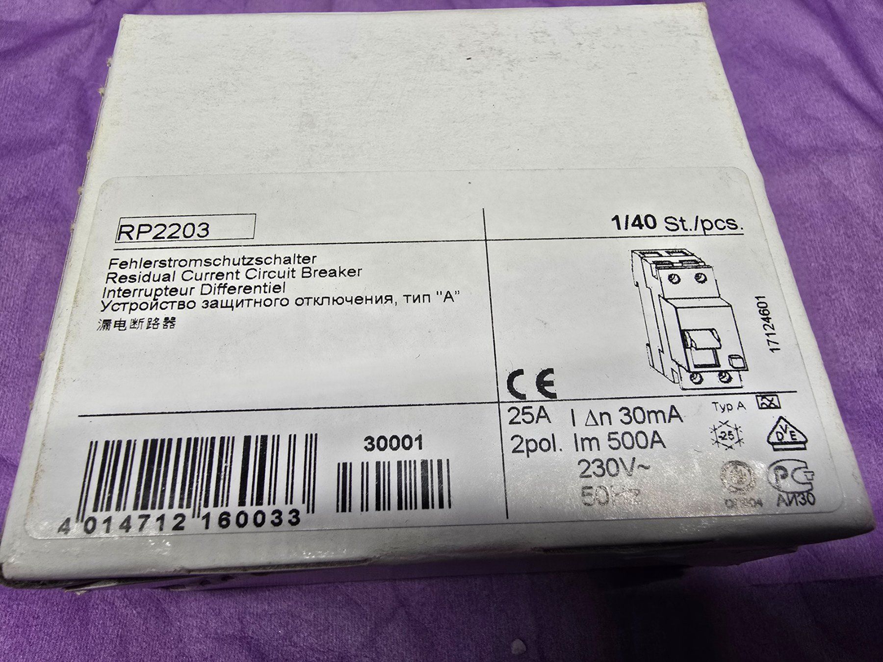 Interruttori: ABL RP2203 FI-Schutzschalter 2p. 25A 30mA – Nuovo (secondo la descrizione) da Rebstein venduto da James-Dean 1