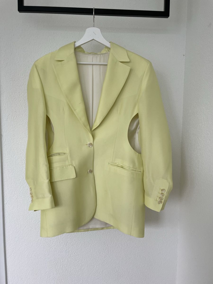 H&M Jacken: Silk Lime Green Cut-Out Blazer for Summer Chic - Size S – Gebraucht aus Zürich von lan_c7xg 2