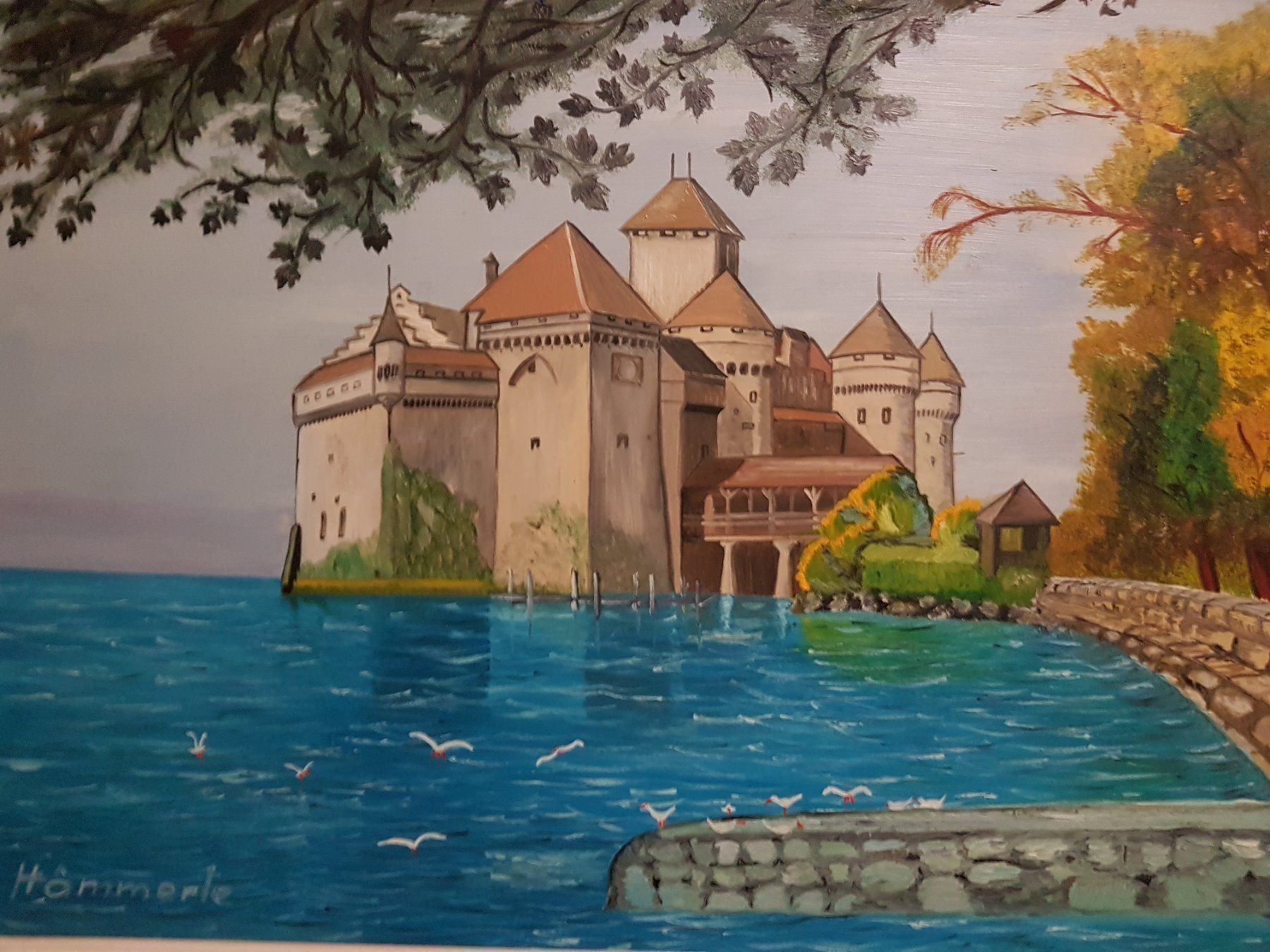 Dipinti: (Château de Chillon) Signiert Hammerle... – Usato da Glattbrugg venduto da casabelavista 1