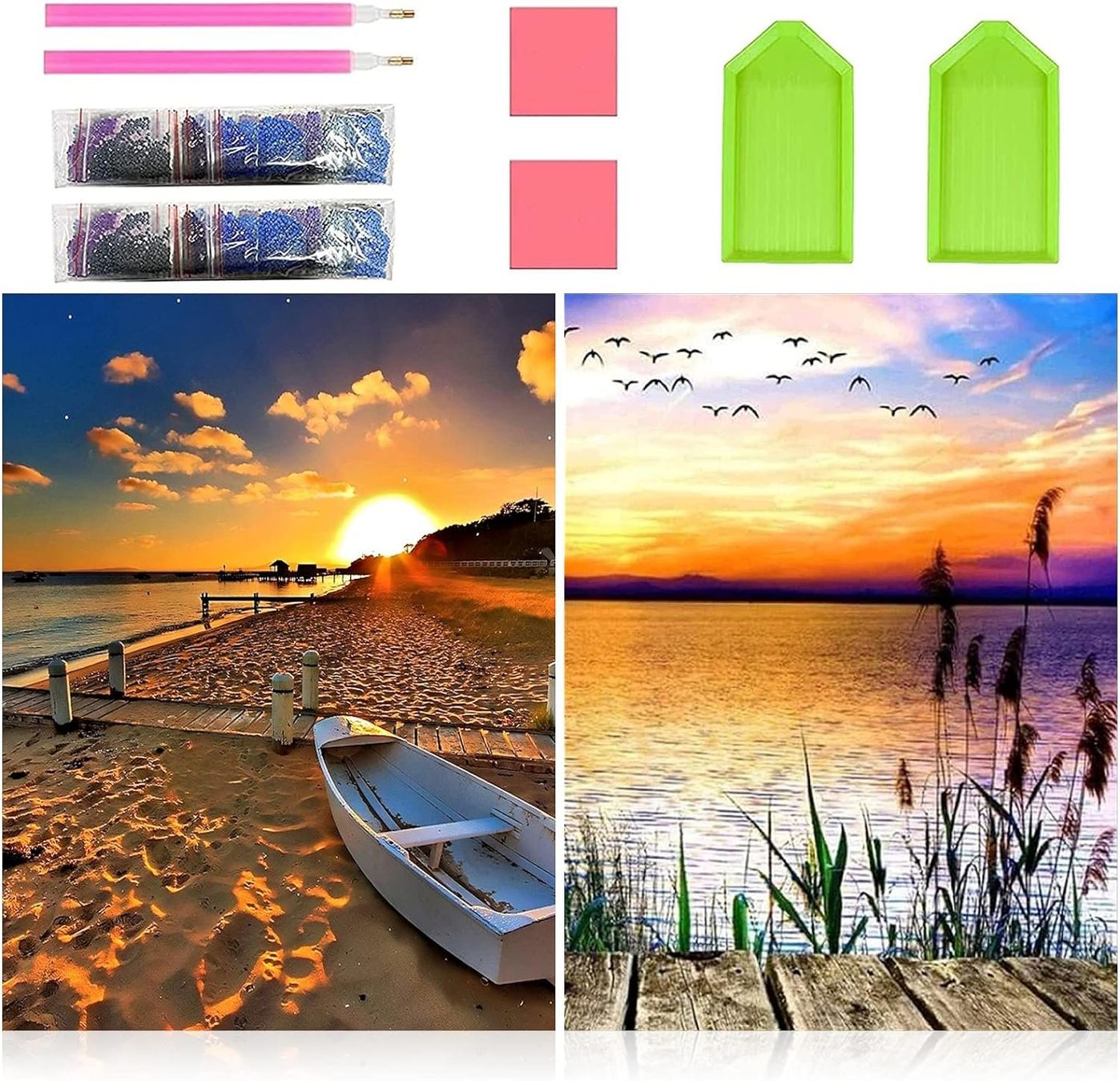 Poster & Bilder: 5D Diamant Painting 4 Stück Sonnenuntergang am Meer 30×40cm – Neu (gemäss Beschreibung) aus Thun von keller001 5
