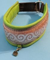 Nr. 03-Hunde-Halsband, Leder mit goldfarbiger Zierborte