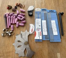 WIG Schweisszubehör Set Elektroden Düsen Schweisslehre Lupe