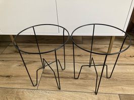 2 x Blumenständer, drinnen/draußen schwarz, 21 cm