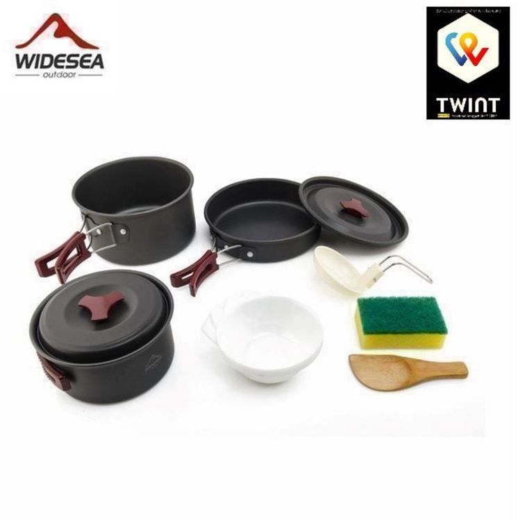 Zwxqe Camping Kochgeschirr Set - 3-teilig Mit Tasche Für Outdoor