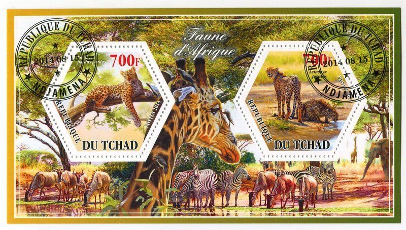 Alle Briefmarken: Block "Leopard & Gepard". Tschad – Neu und originalverpackt aus Basel von Butsch5