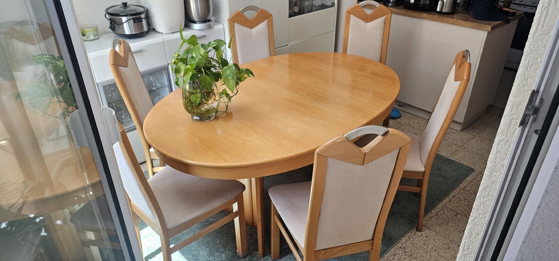 Set di tavolo e panche: Grande table à manger ovale en bois  extensible + 6 chaises – Usato da Monthey venduto da Chez-Dani-81 3