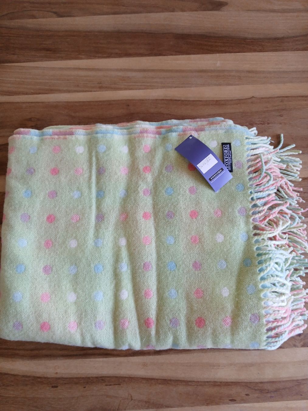 Lana: Foxford Lambswool Blanket Pastel Dots Check Reversible New – Nuovo e nell'imballaggio originale da Dübendorf venduto da LoRi-2026 2