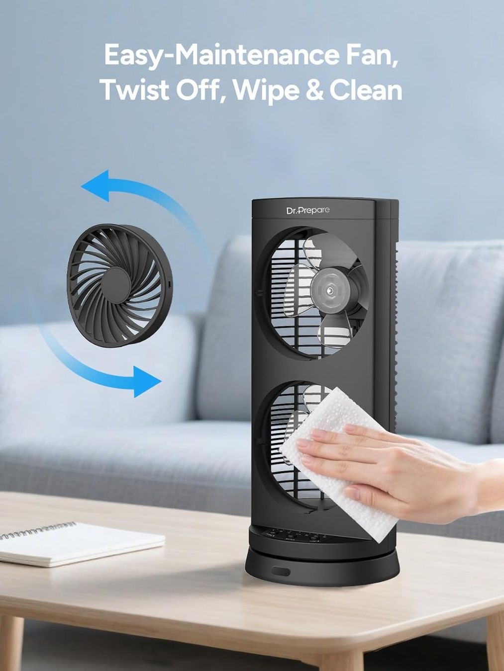 Ventilatori: Mini Tischventilator USB-C leise Fernbedienung Timer 110° – Nuovo e nell'imballaggio originale da Suhr venduto da SchnapperCH 6