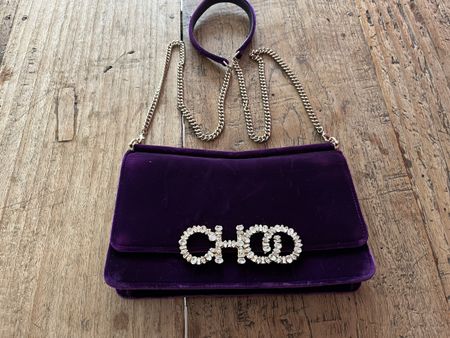 Jimmy Choo Tasche, lila Samt, Top Zustand, Herbst-Look!