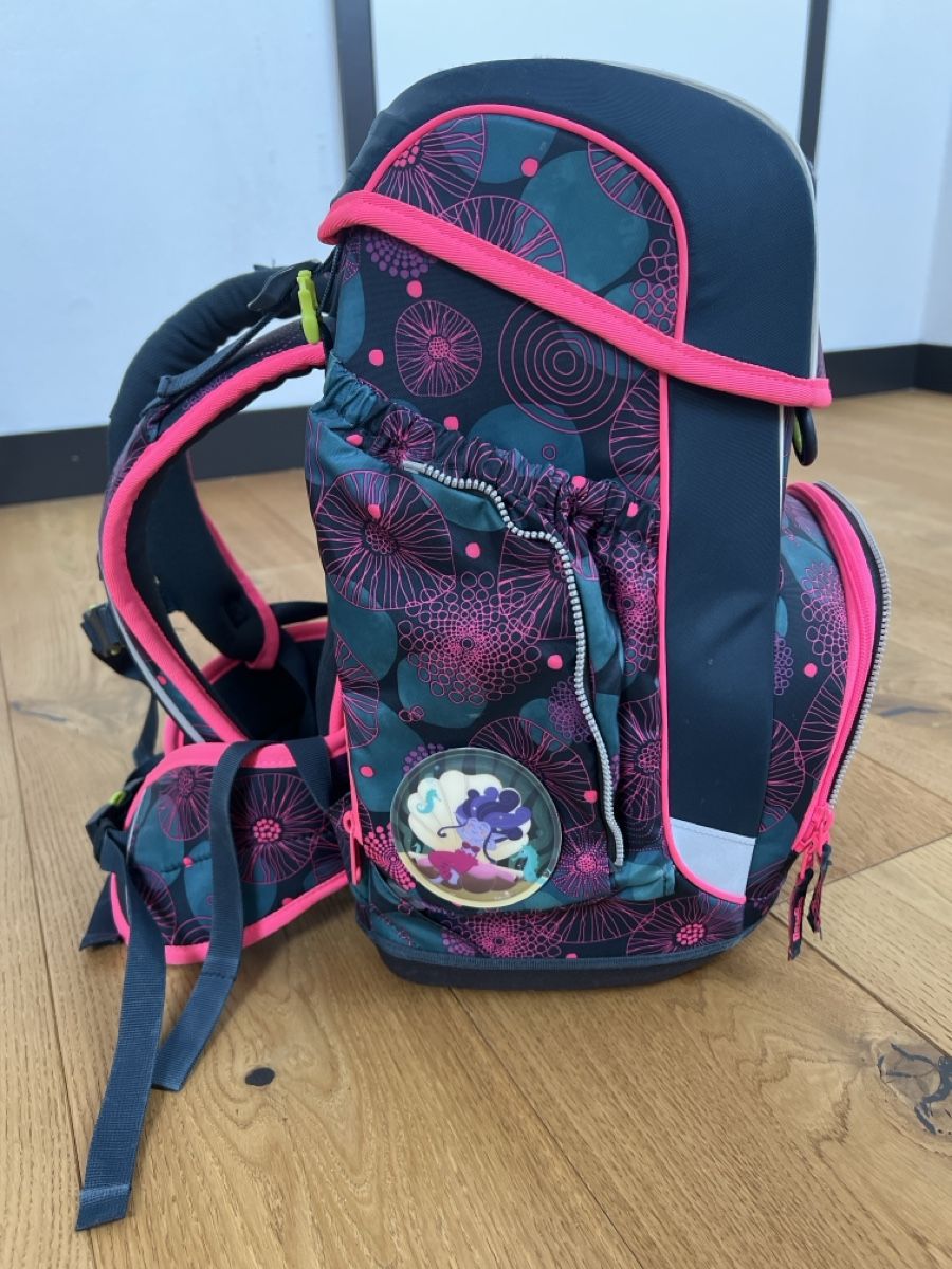 Ergobag Borse & Zaini: ergobag Schulranzen Set mit Etuis dunkelblau pink Blumen – Usato da Aeugst am Albis venduto da Bsaeub 6