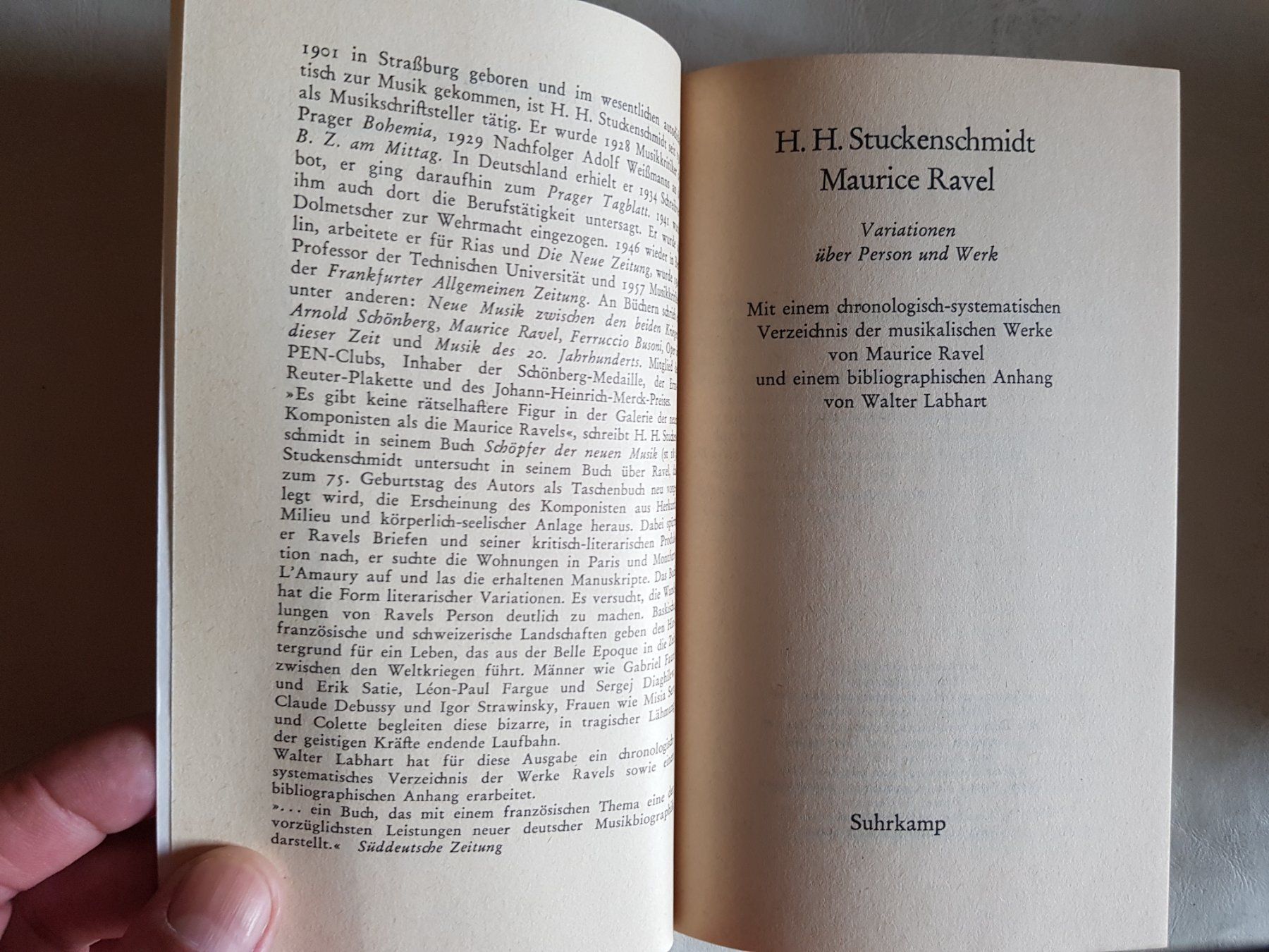 Bücher: H.H. Stuckenschmidt - Maurice Ravel Variationen 1976 – Gebraucht aus Walterswil BE von Lonitti 2