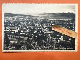 Originale alte Ansichtskarte Zürich und die Alpen 1916