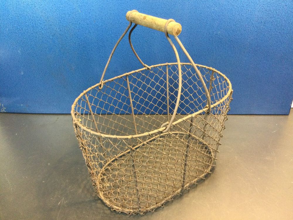 Produktbild von Quailzz Eierkorb – Drahtkorb Pulverbeschichtet Mit Holzgriff, Für Wachteleier, Hühnereier & Obst, Rustikal