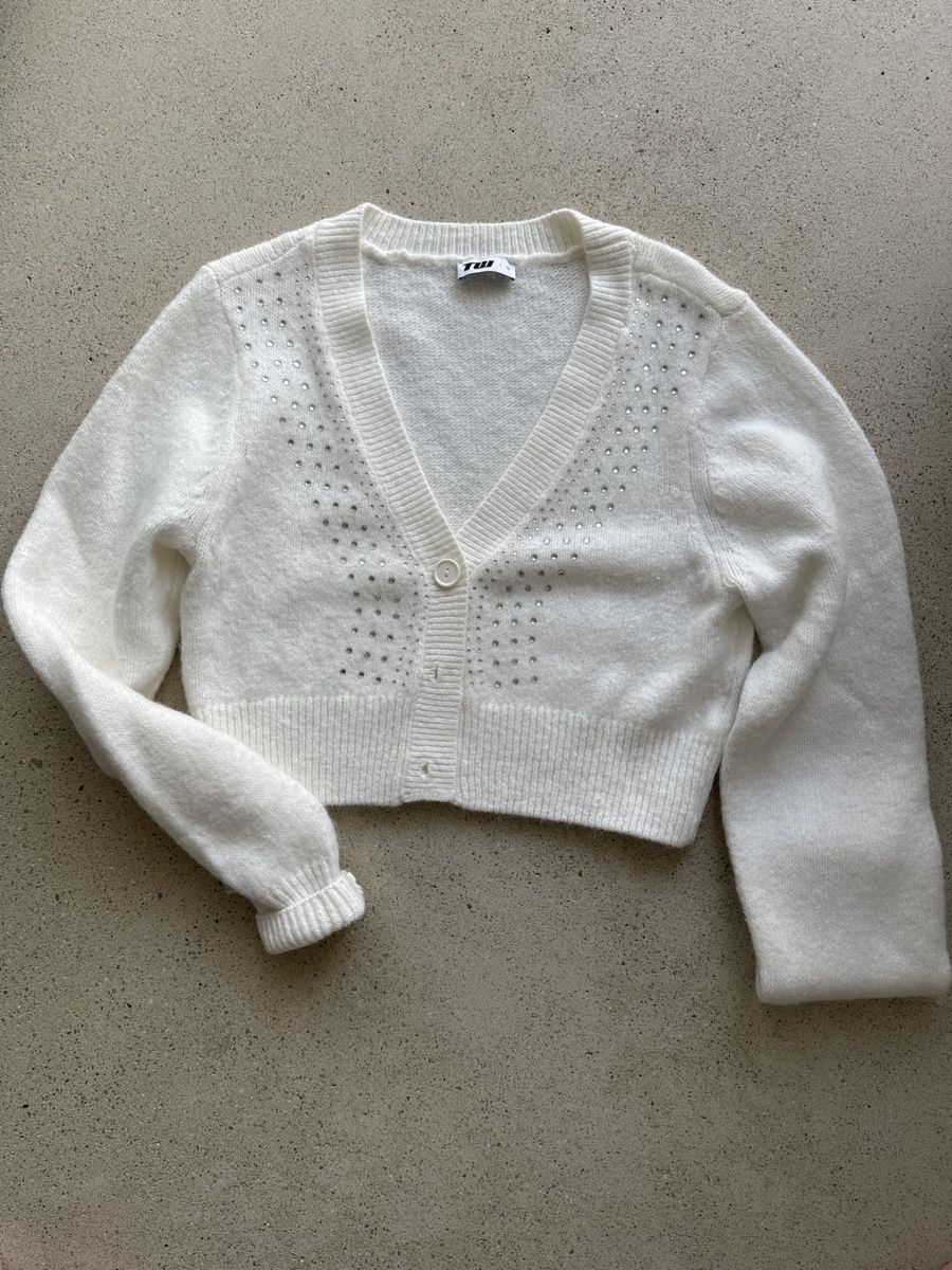 Giacche: Weisser Strass Cardigan Gr. M – Usato da Dübendorf venduto da Moebelverkauf10