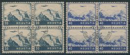 1948 - Flugpost - Landschaften - Viererblock - Ersttag ET·it