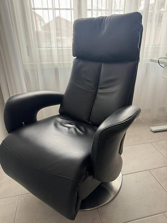 Sessel: Relaxsessel Leder schwarz – Gebraucht aus Kleindöttingen von Sabey